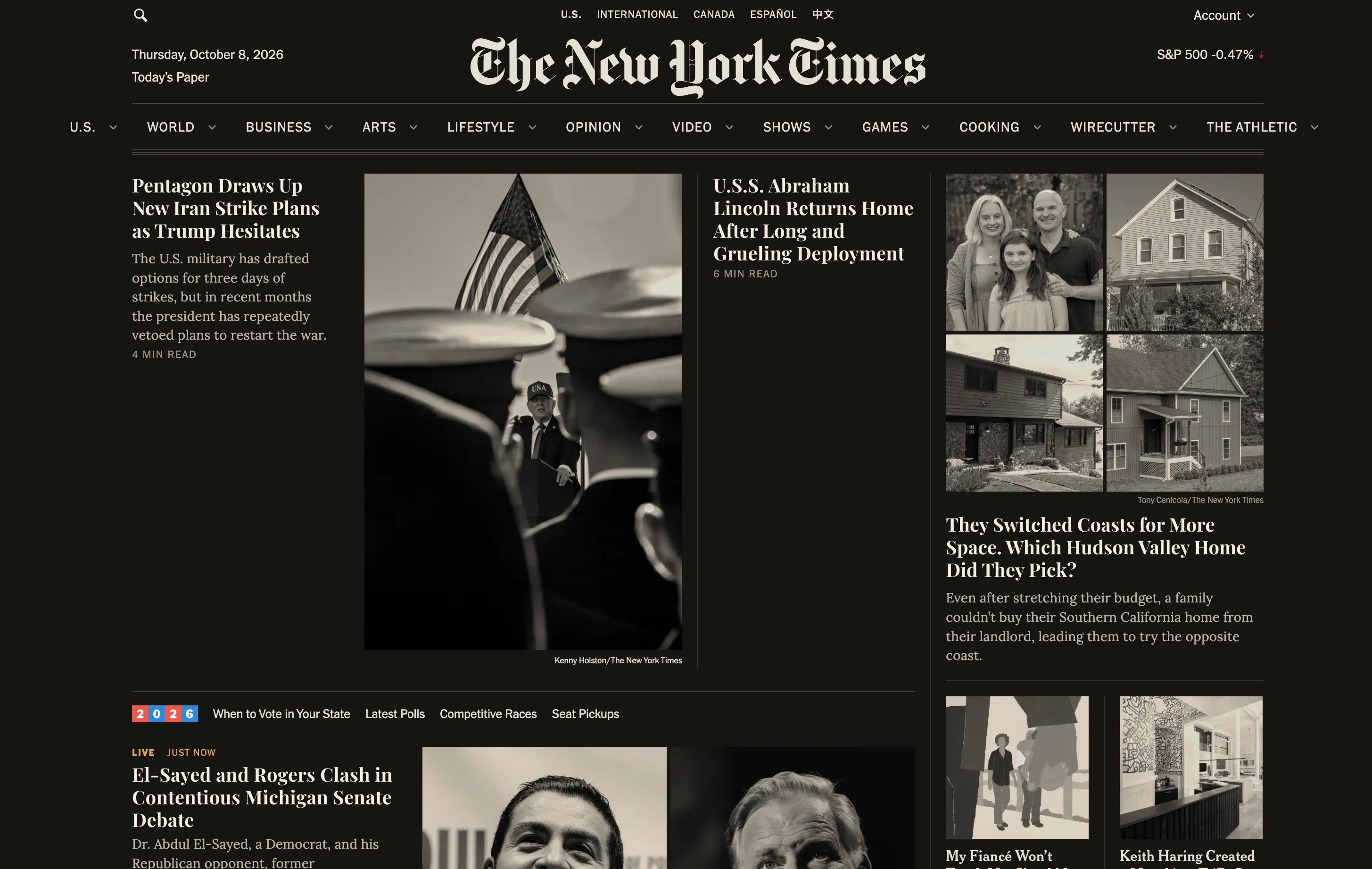 The New York Times restyled with Stylebot: Night Edition