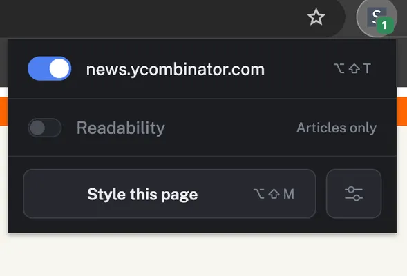Stylebot's redesigned popup