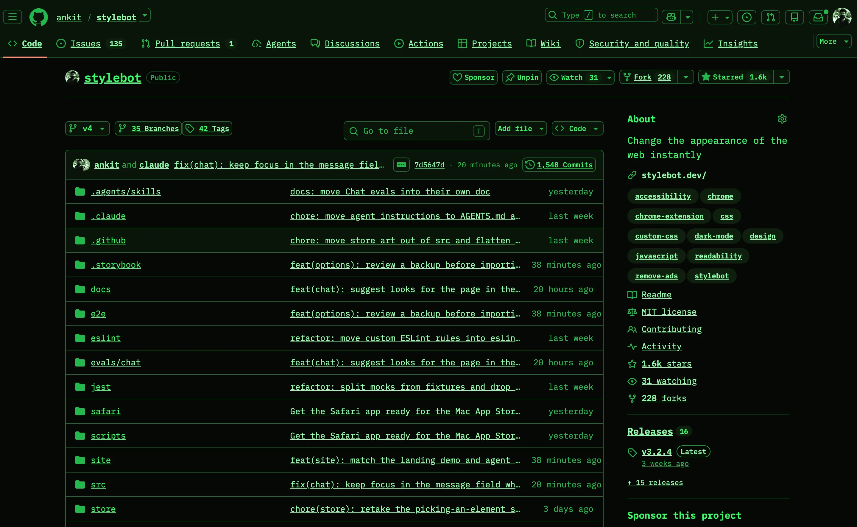 GitHub restyled with Stylebot: Terminal