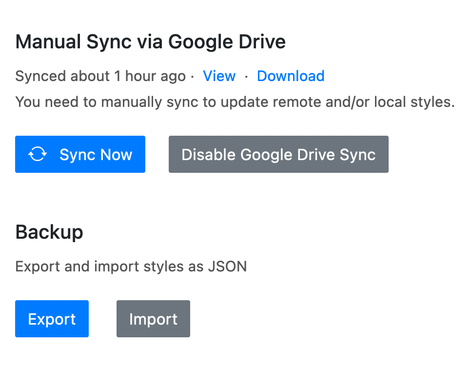 Enable sync in Options page